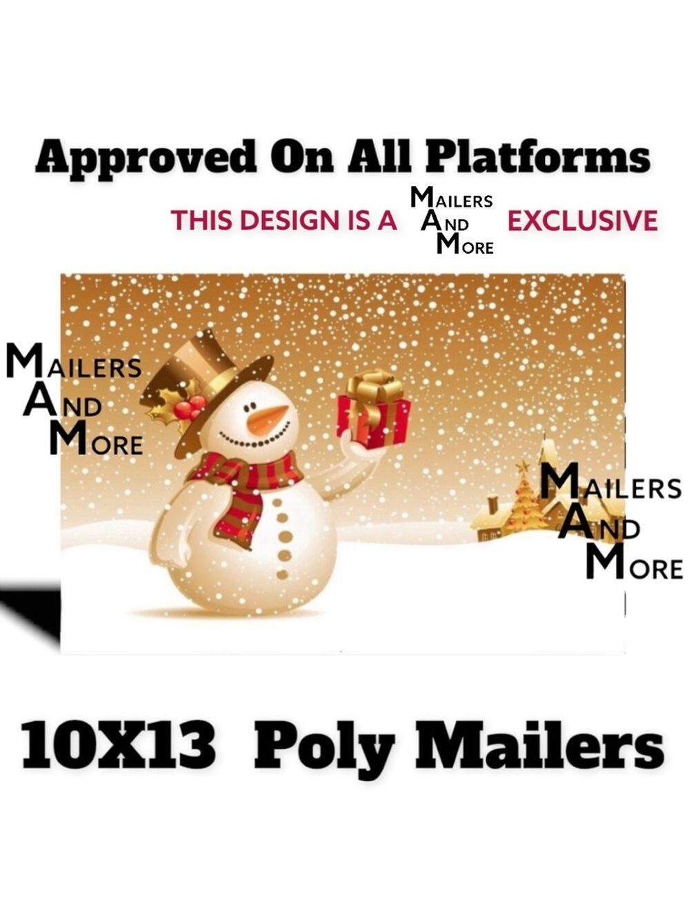 25 10X13 Poly Mailers Snowman Christmas Shipping Envelopes PRICE IS FIRM - Picture 7 of 8